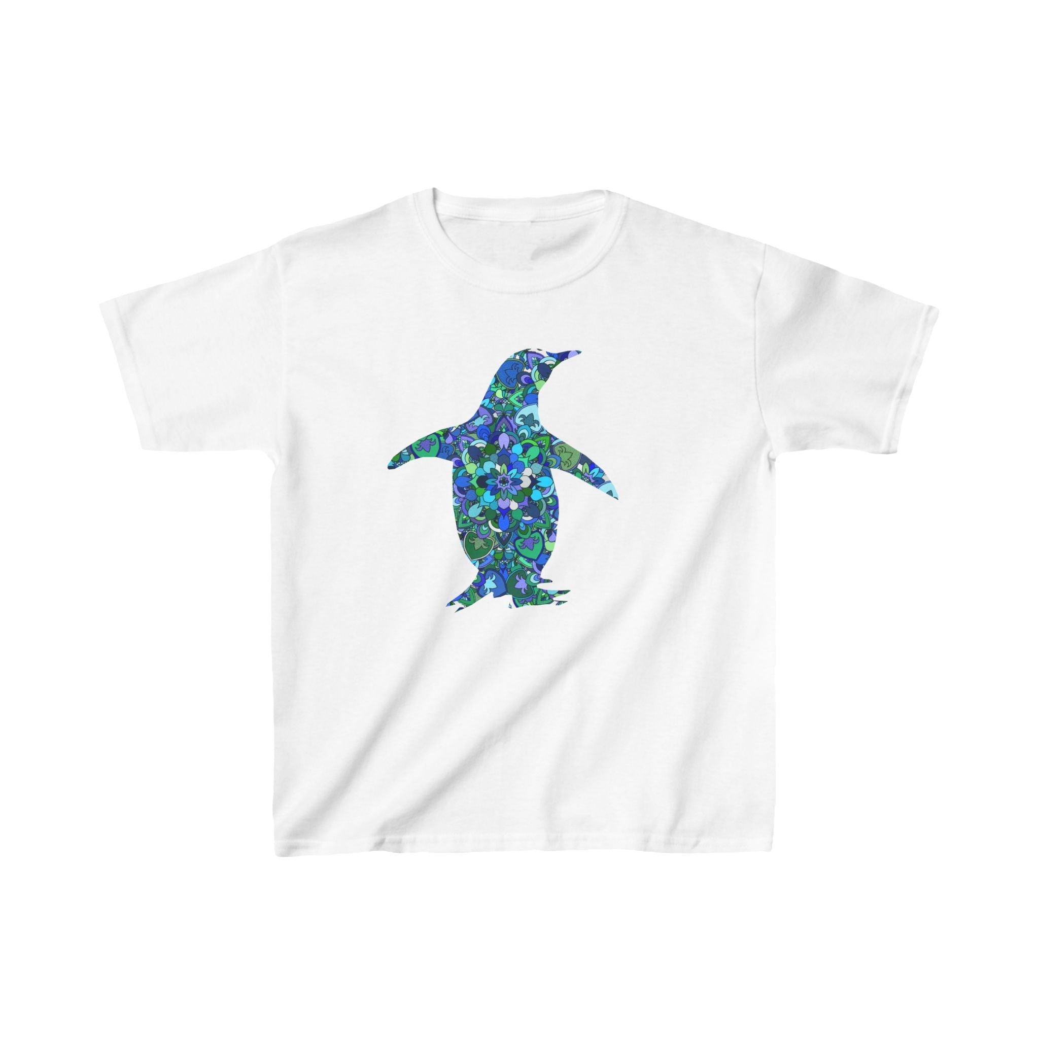 Kids Tee with Mandala Penguin and Seahorse Design by Blululi Kids clothes - Blululi