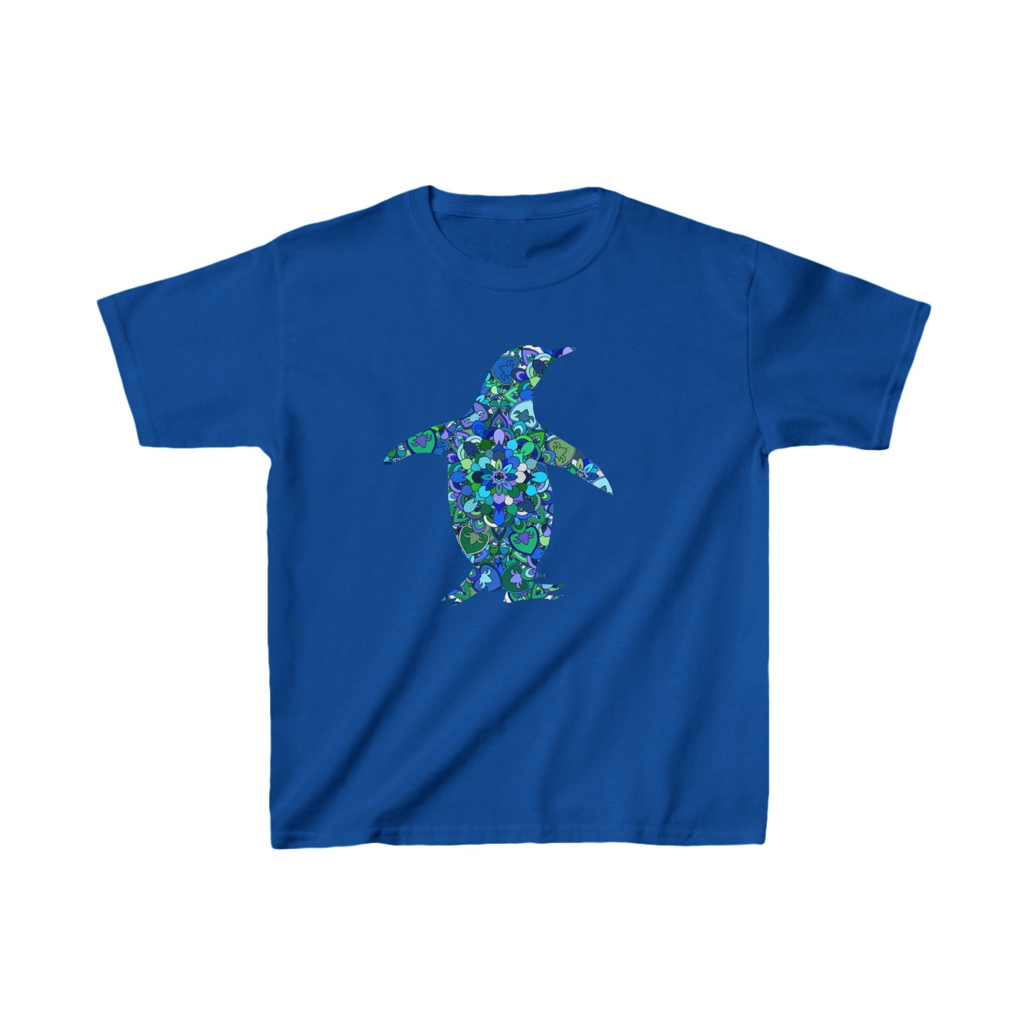 Kids Tee with Mandala Penguin and Seahorse Design by Blululi Kids clothes - Blululi