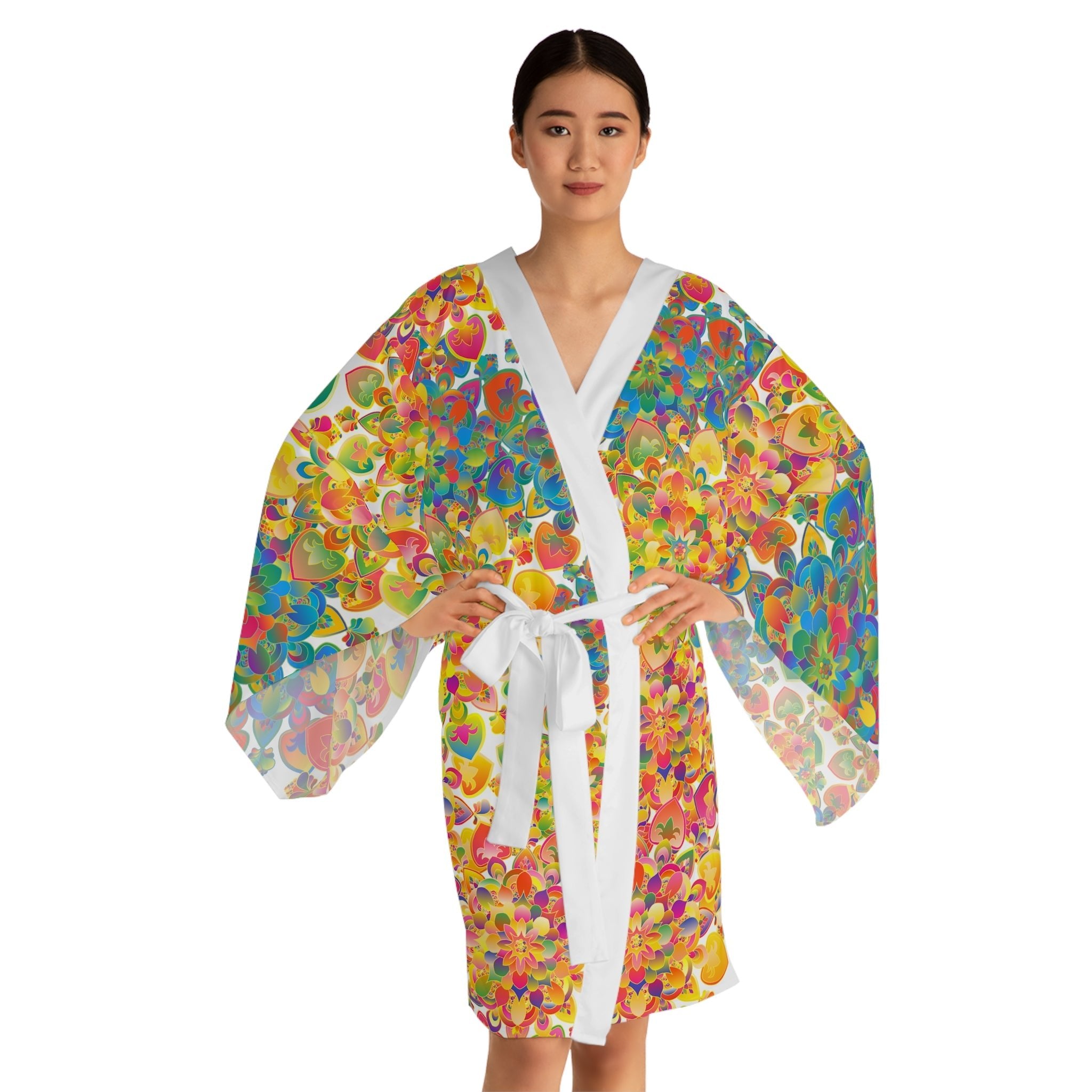 Kimono Robe - Colorful Hand Drawn Mandala Art All Over Prints - Blululi