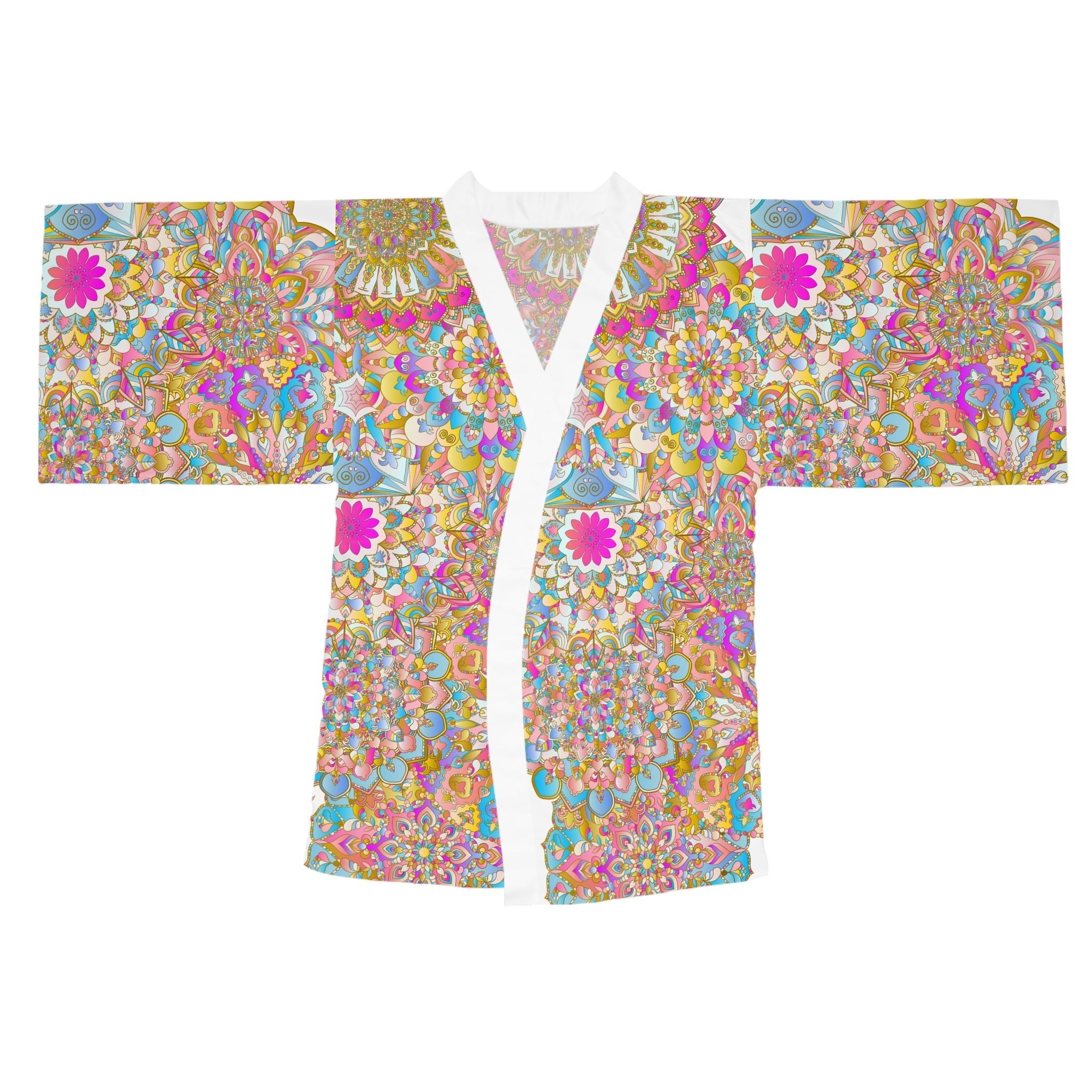 Kimono Robe - Colorful Hand Drawn Mandala Artwork All Over Prints - Blululi