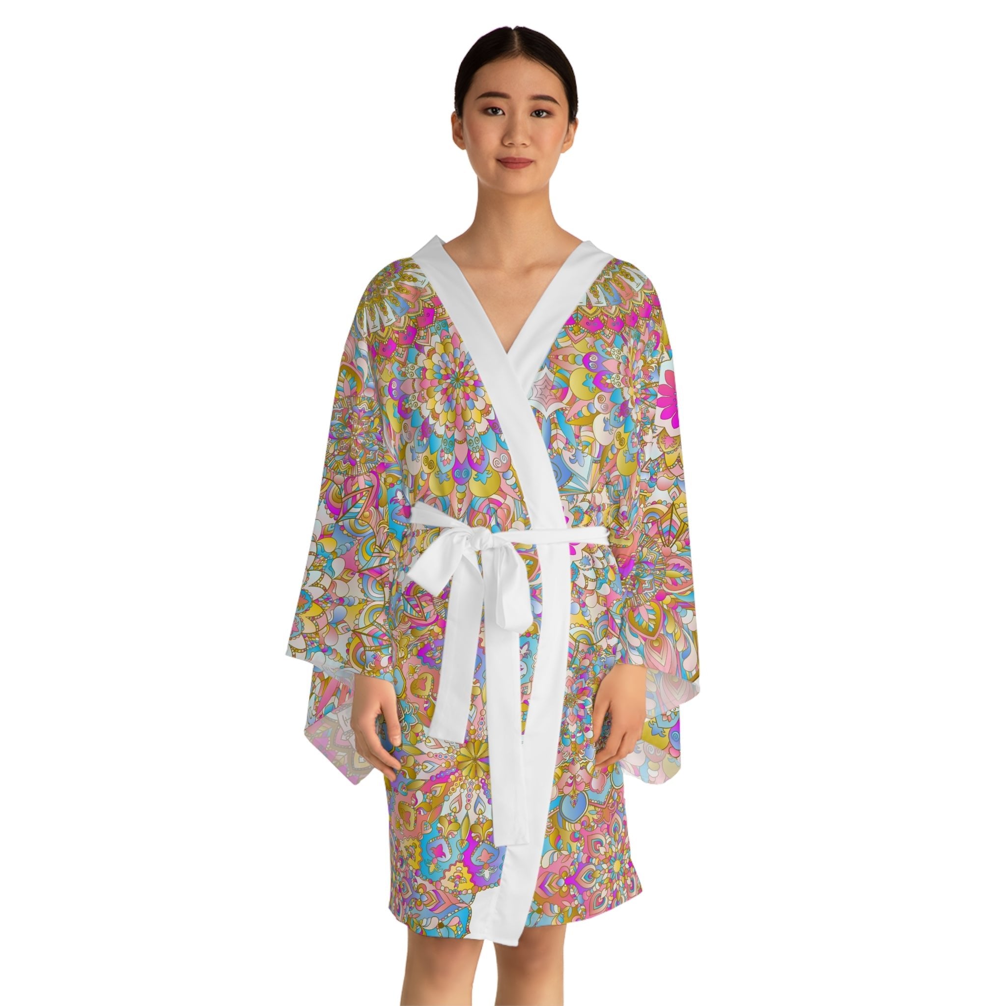 Kimono Robe - Colorful Hand Drawn Mandala Artwork All Over Prints - Blululi