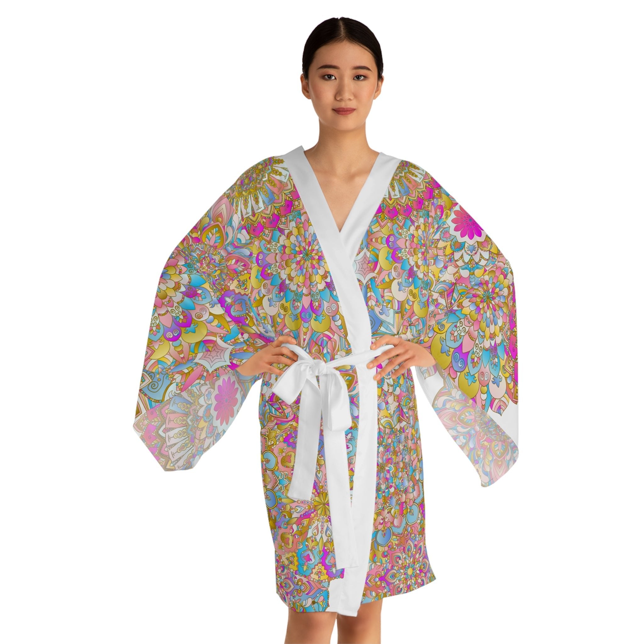 Kimono Robe - Colorful Hand Drawn Mandala Artwork All Over Prints - Blululi