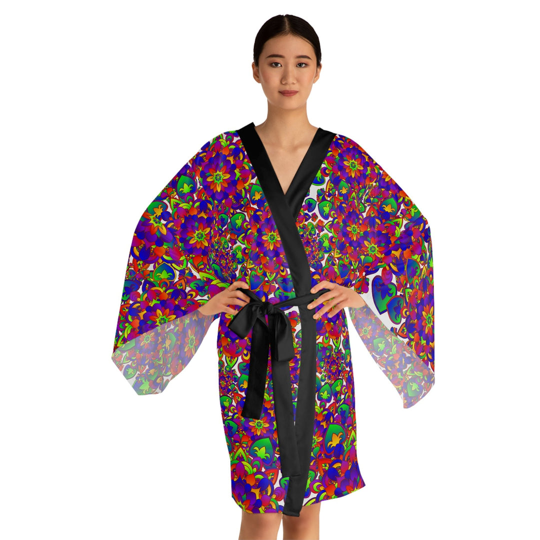 Kimono Robe - Colorful Rainbow Hand Drawn Mandala Artwork All Over Prints - Blululi