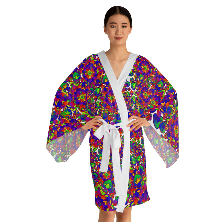 Kimono Robe - Colorful Rainbow Hand Drawn Mandala Artwork All Over Prints - Blululi