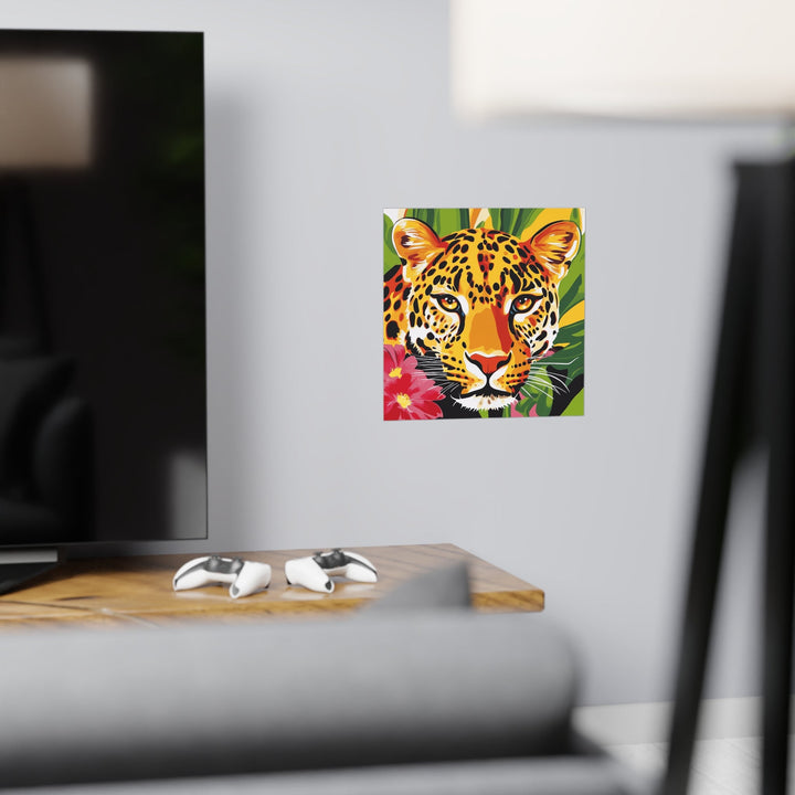 Leopard Face Jungle Poster - Vibrant Animal Art Poster - Blululi