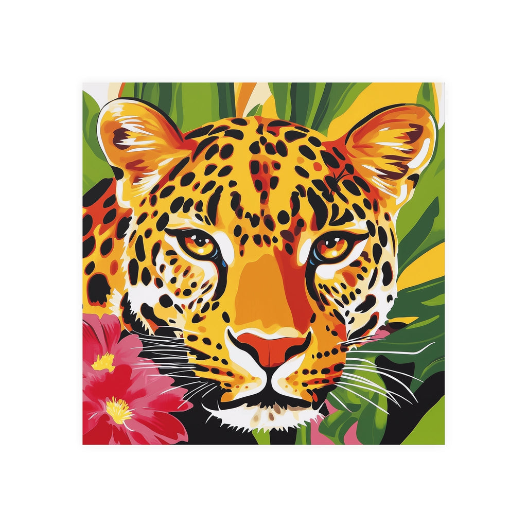 Leopard Face Jungle Poster - Vibrant Animal Art Poster - Blululi