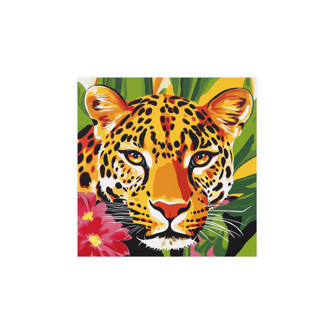 Leopard Face Jungle Poster - Vibrant Animal Art Poster - Blululi