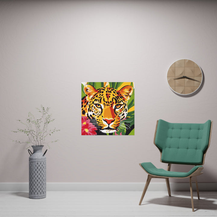 Leopard Face Jungle Poster - Vibrant Animal Art Poster - Blululi