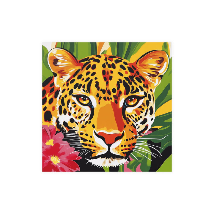 Leopard Face Jungle Poster - Vibrant Animal Art Poster - Blululi