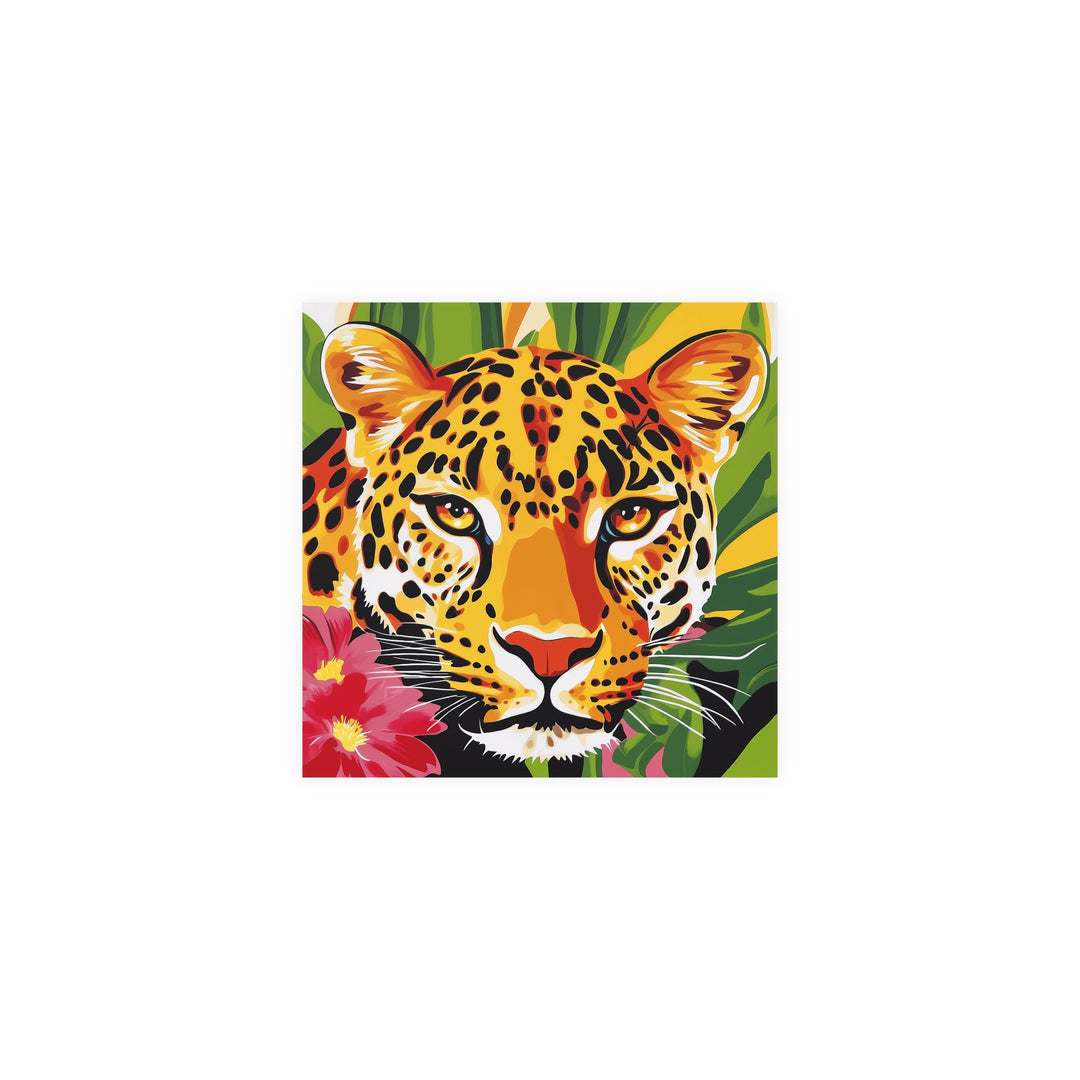 Leopard Face Jungle Poster - Vibrant Animal Art Poster - Blululi