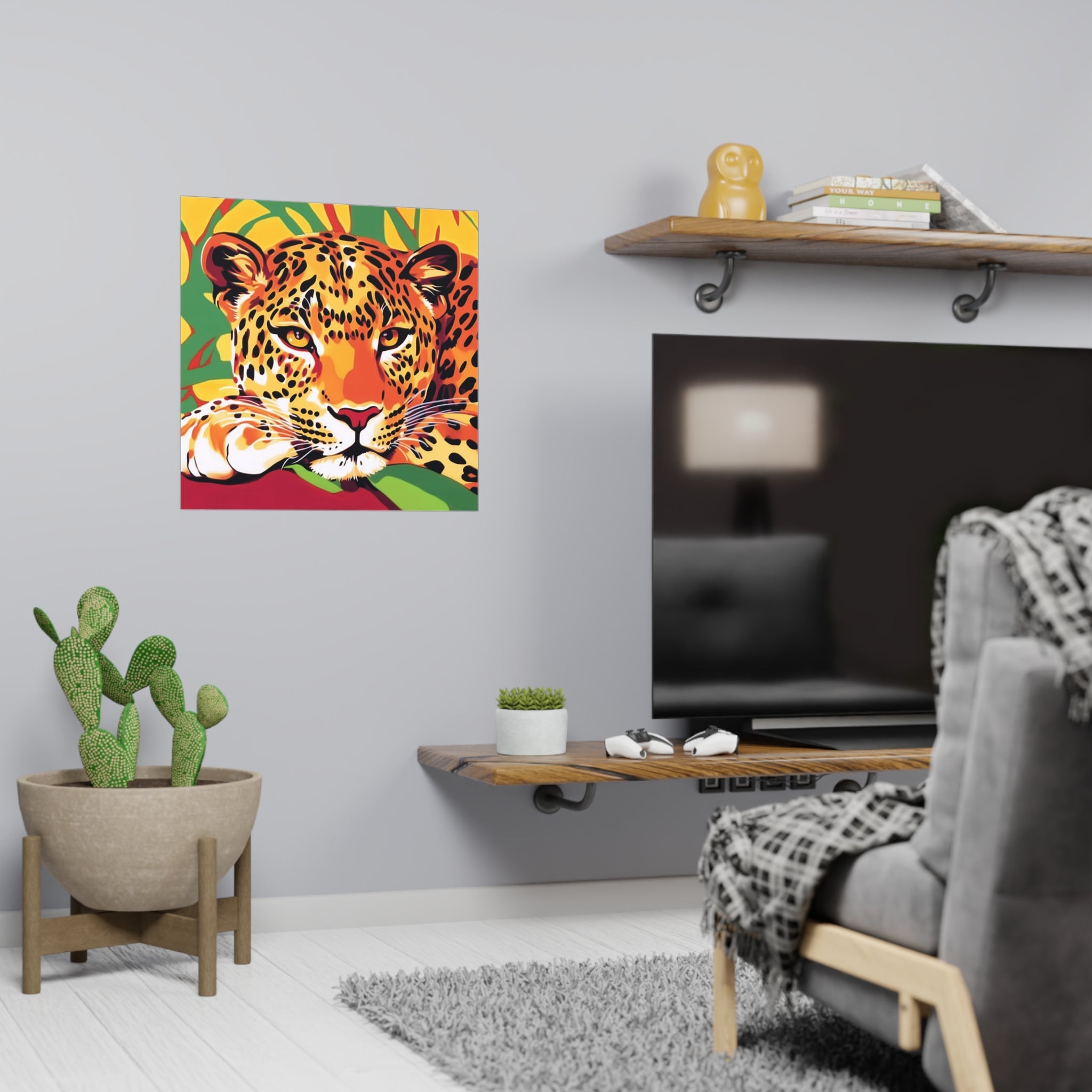 Leopard Face Poster - Savanna Art Print Poster - Blululi