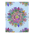 Light Blue Mandala Baby Swaddle Blanket - Soft Jersey Polyester - Blululi