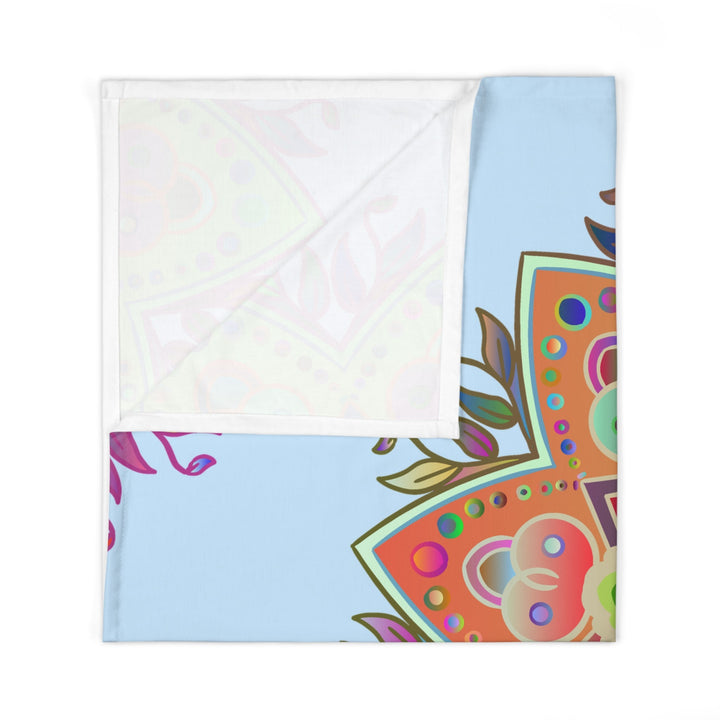 Light Blue Mandala Baby Swaddle Blanket - Soft Jersey Polyester - Blululi