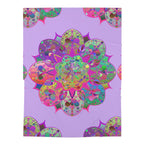 Light Lavender Mandala Baby Swaddle Blanket - Soft Jersey Polyester - Blululi