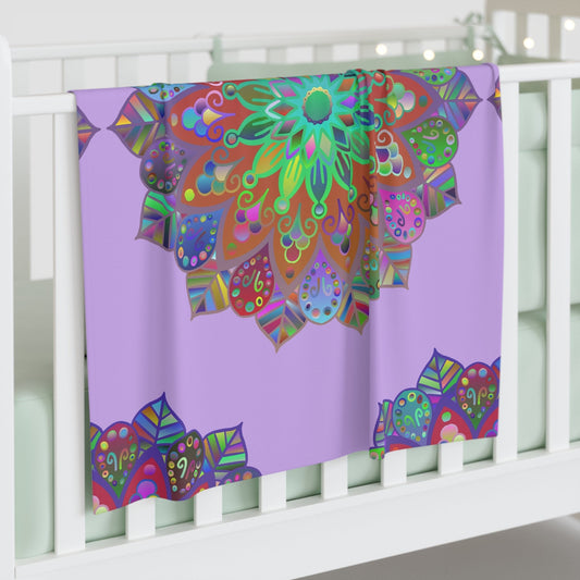 Light Lavender Mandala Baby Swaddle Blanket - Soft Jersey Polyester - Blululi