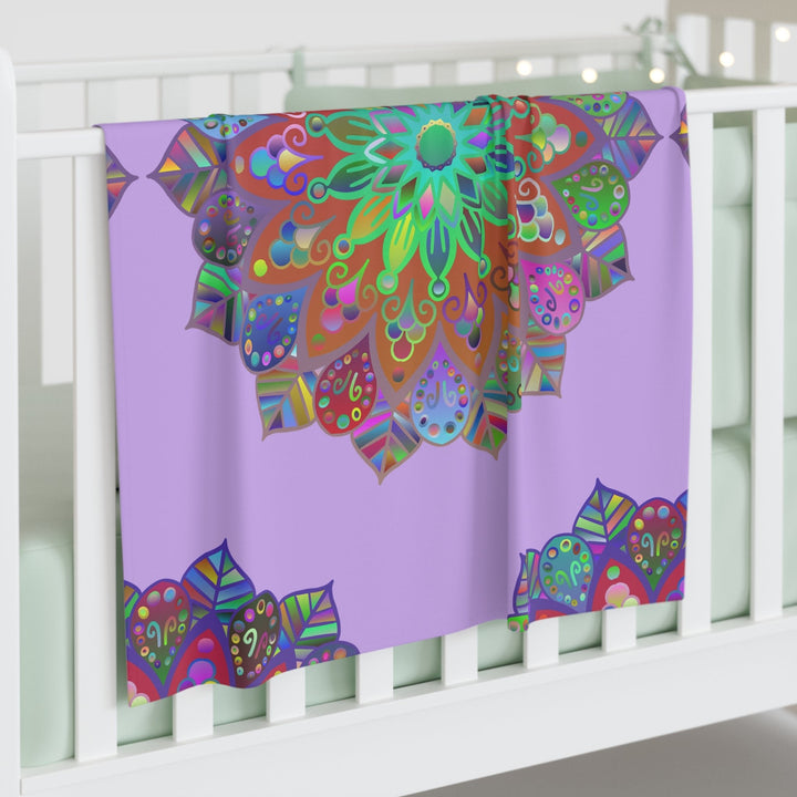 Light Lavender Mandala Baby Swaddle Blanket - Soft Jersey Polyester - Blululi