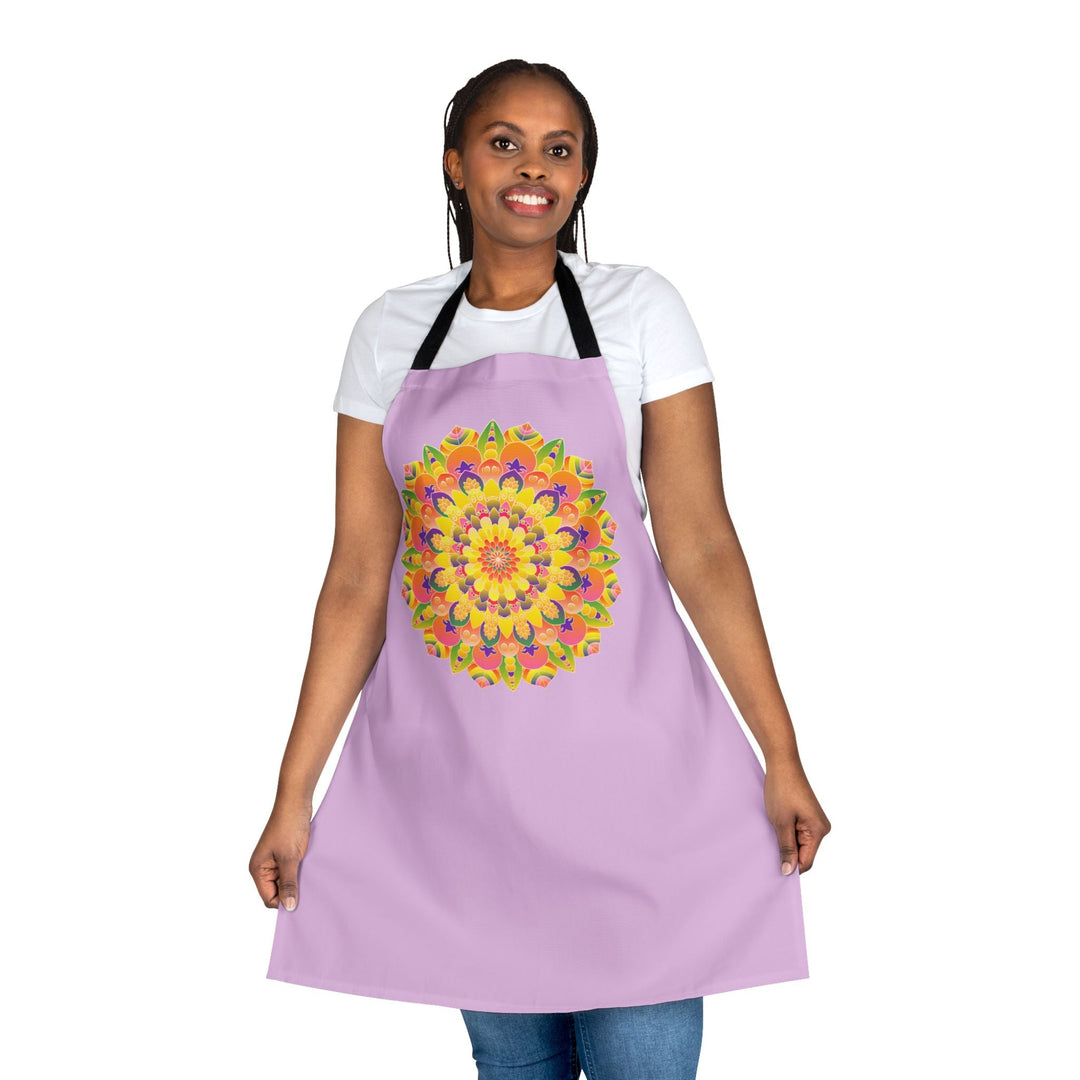 Lilac Mandala Apron - Colorful Kitchen Art All Over Prints - Blululi