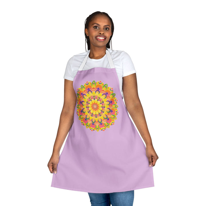 Lilac Mandala Apron - Colorful Kitchen Art All Over Prints - Blululi