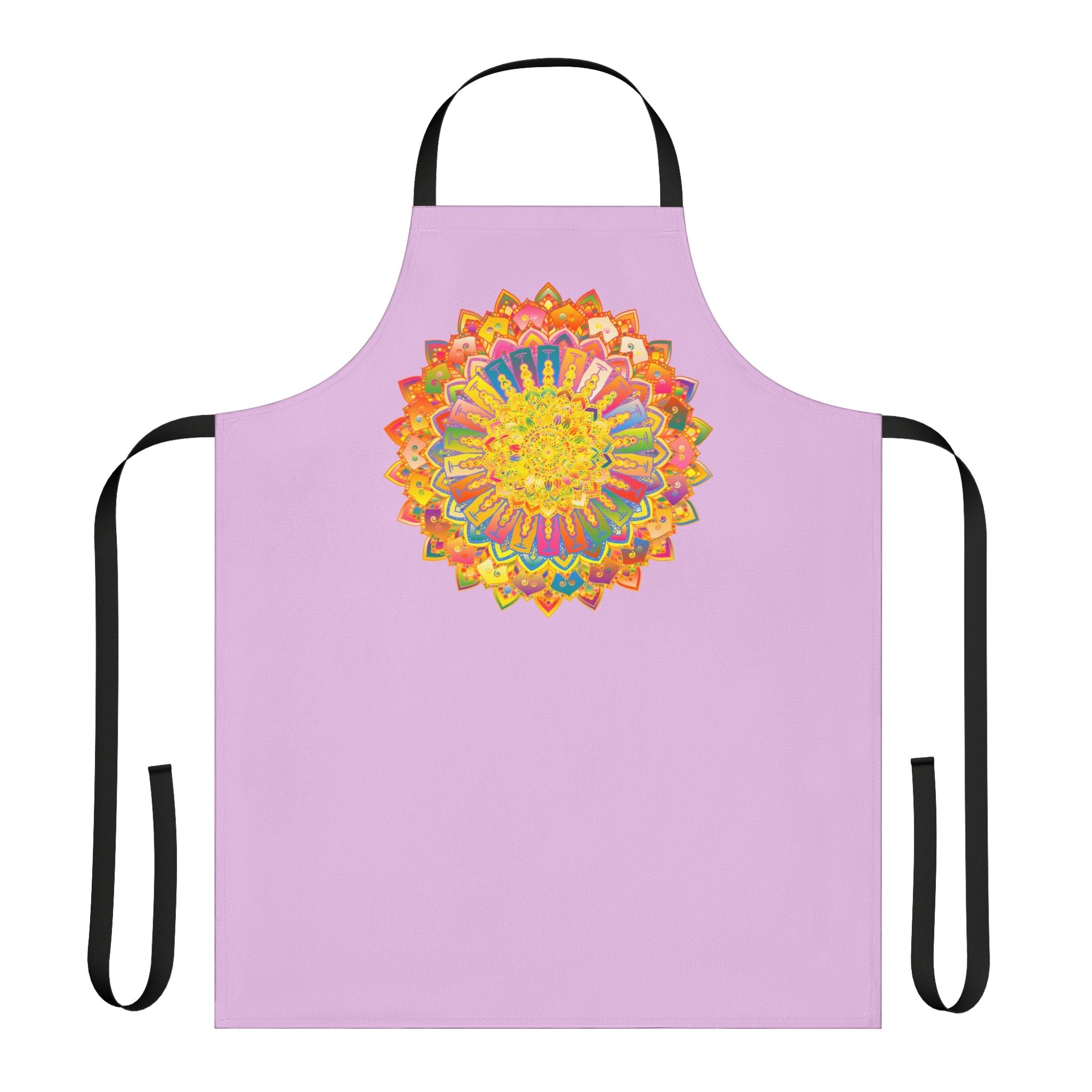 Lilac Mandala Apron - Hand - Drawn Art All Over Prints - Blululi