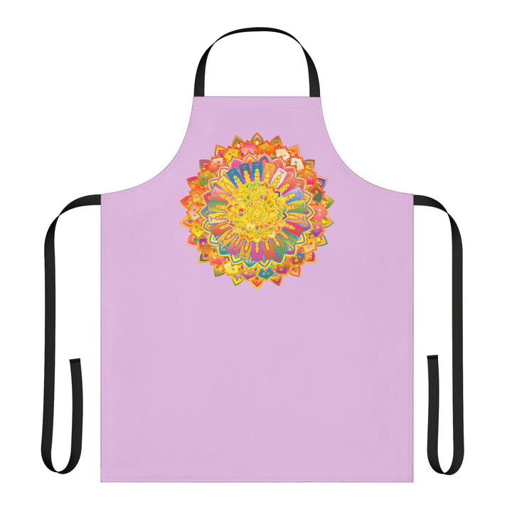 Lilac Mandala Apron - Hand - Drawn Art All Over Prints - Blululi