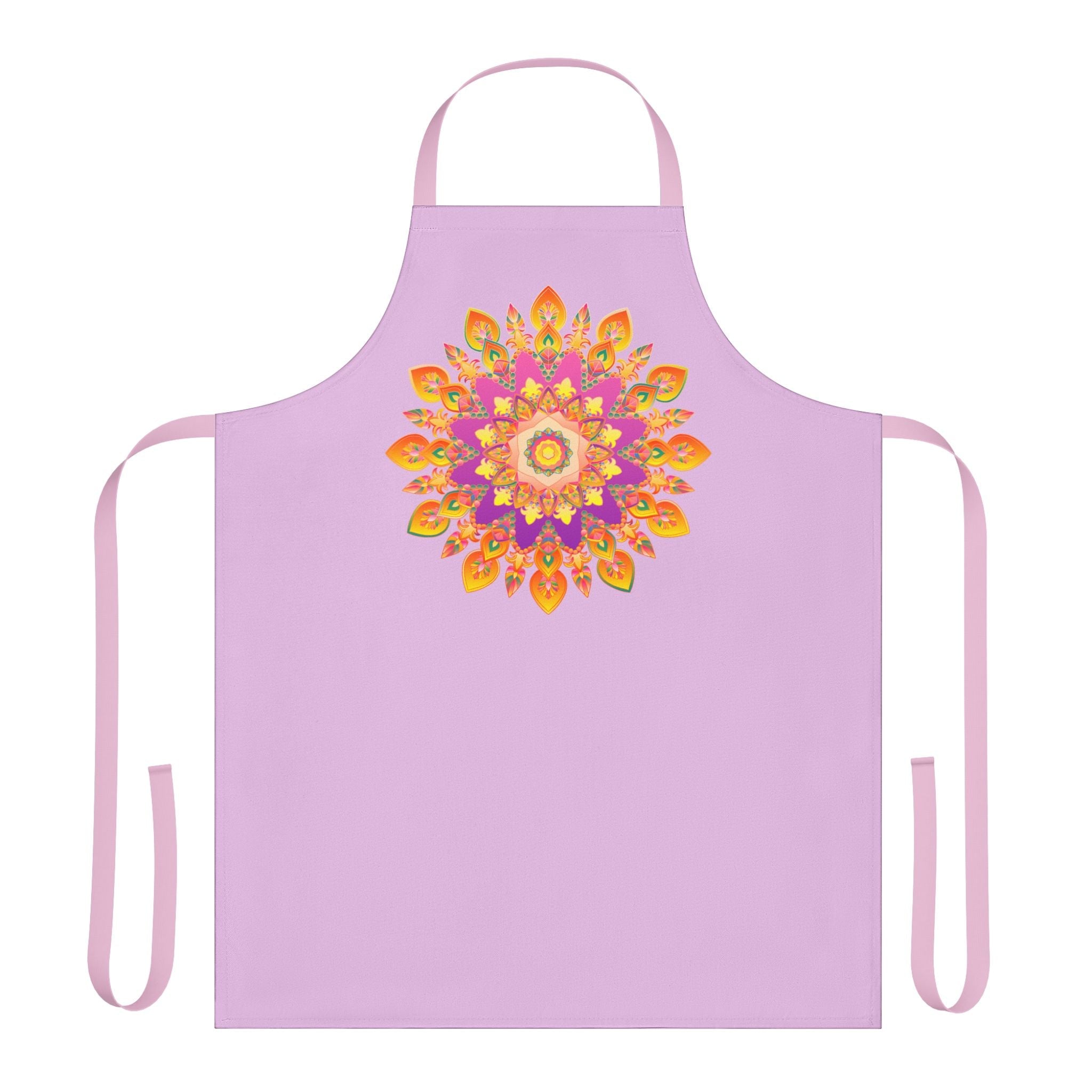 Lilac Mandala Apron - Hand - Drawn Art All Over Prints - Blululi