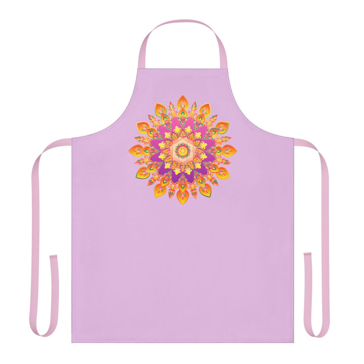 Lilac Mandala Apron - Hand - Drawn Art All Over Prints - Blululi