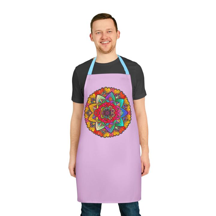 Lilac Mandala Apron - Hand Drawn Art All Over Prints - Blululi