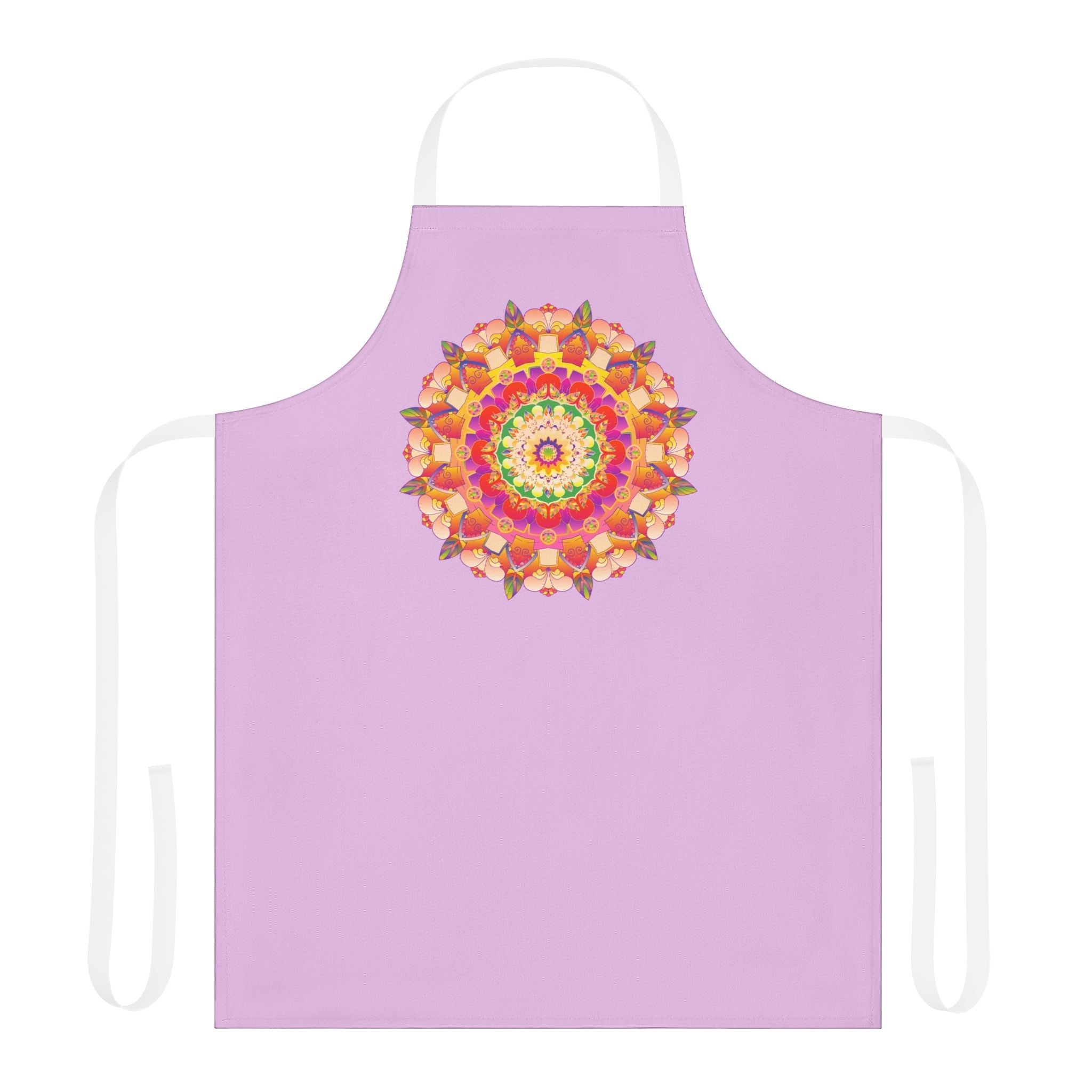 Lilac Mandala Apron - Hand Drawn Art All Over Prints - Blululi