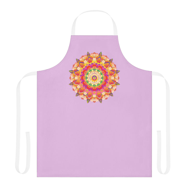 Lilac Mandala Apron - Hand Drawn Art All Over Prints - Blululi