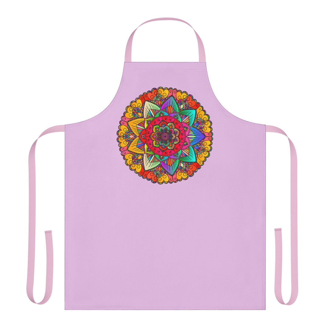 Lilac Mandala Apron - Hand Drawn Art All Over Prints - Blululi