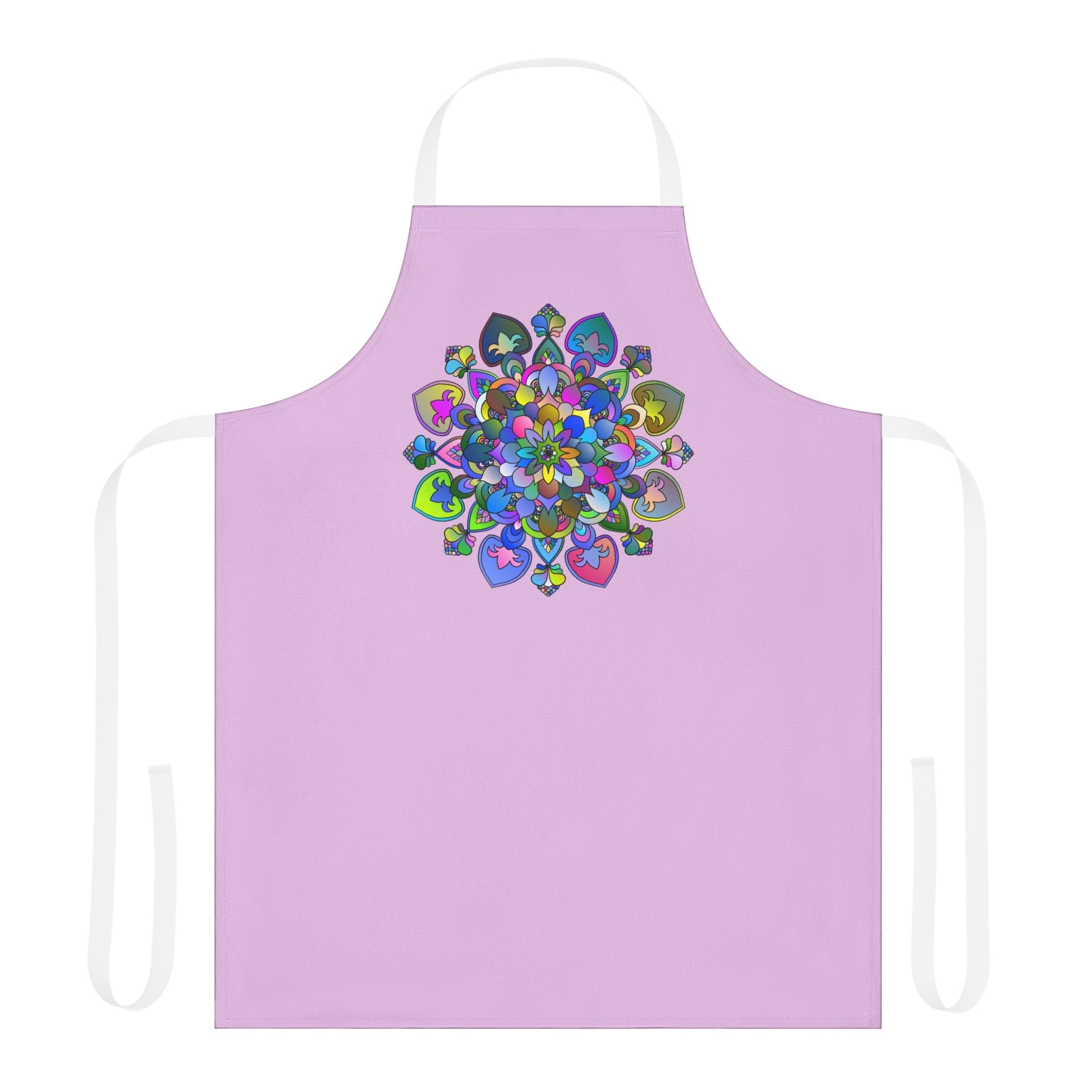 Lilac Mandala Apron - Hand Drawn Art All Over Prints - Blululi