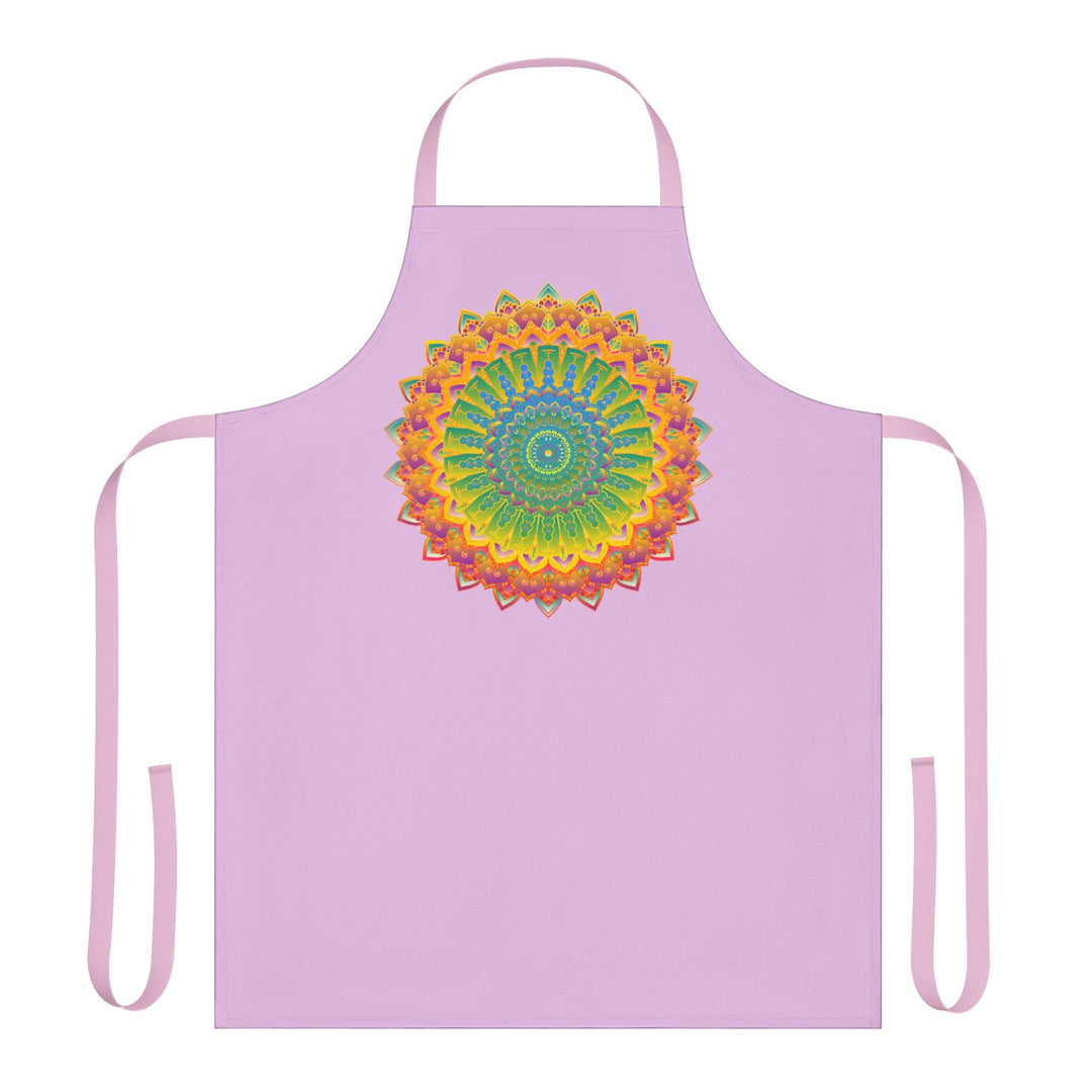 Lilac Mandala Apron - Hand Drawn Art All Over Prints - Blululi