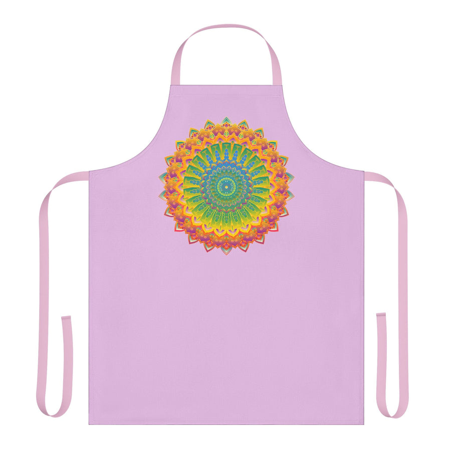 Lilac Mandala Apron - Hand Drawn Art All Over Prints - Blululi