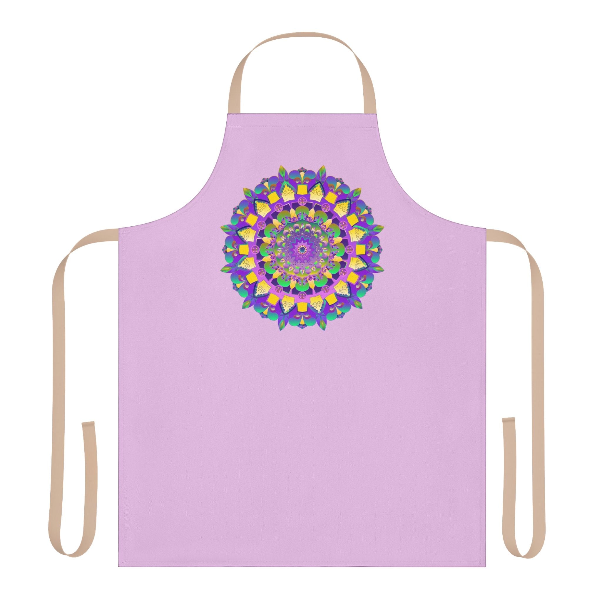 Lilac Mandala Apron - Hand Drawn Art All Over Prints - Blululi