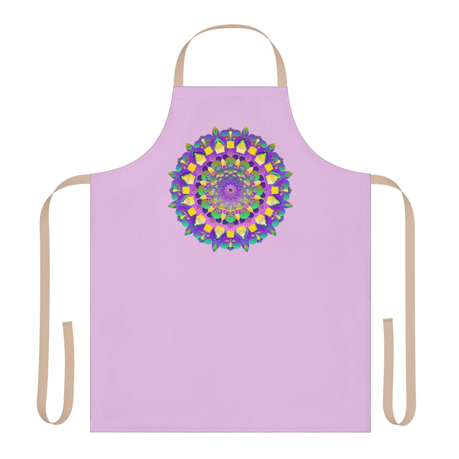 Lilac Mandala Apron - Hand Drawn Art All Over Prints - Blululi