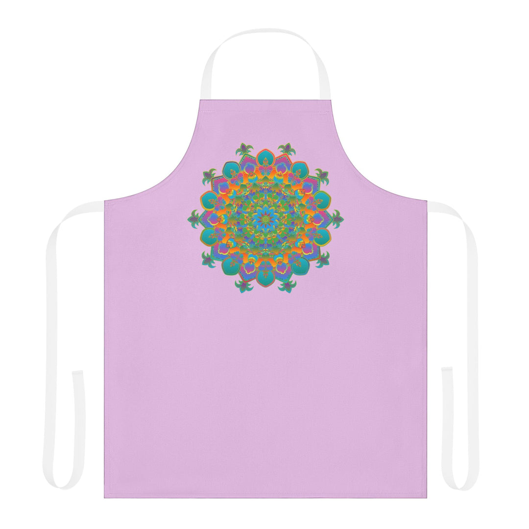 Lilac Mandala Apron - Hand - Drawn Art All Over Prints - Blululi