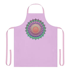 Lilac Mandala Apron - Hand Drawn Art All Over Prints - Blululi