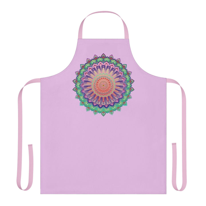 Lilac Mandala Apron - Hand Drawn Art All Over Prints - Blululi