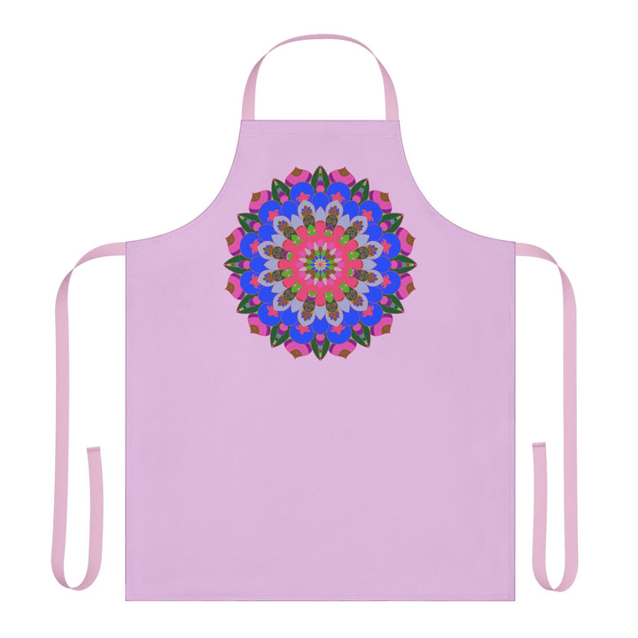 Lilac Mandala Apron - Hand Drawn Art All Over Prints - Blululi