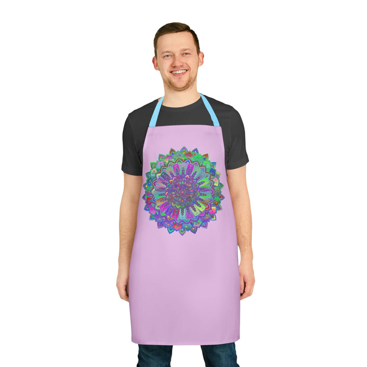 Lilac Mandala Apron - Hand Drawn Art All Over Prints - Blululi