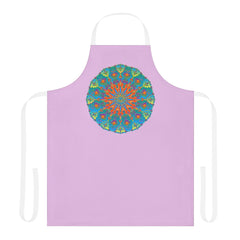 Lilac Mandala Apron - Hand Drawn Art All Over Prints - Blululi