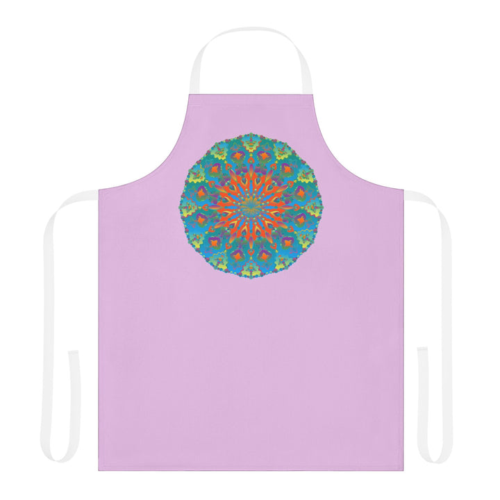 Lilac Mandala Apron - Hand Drawn Art All Over Prints - Blululi