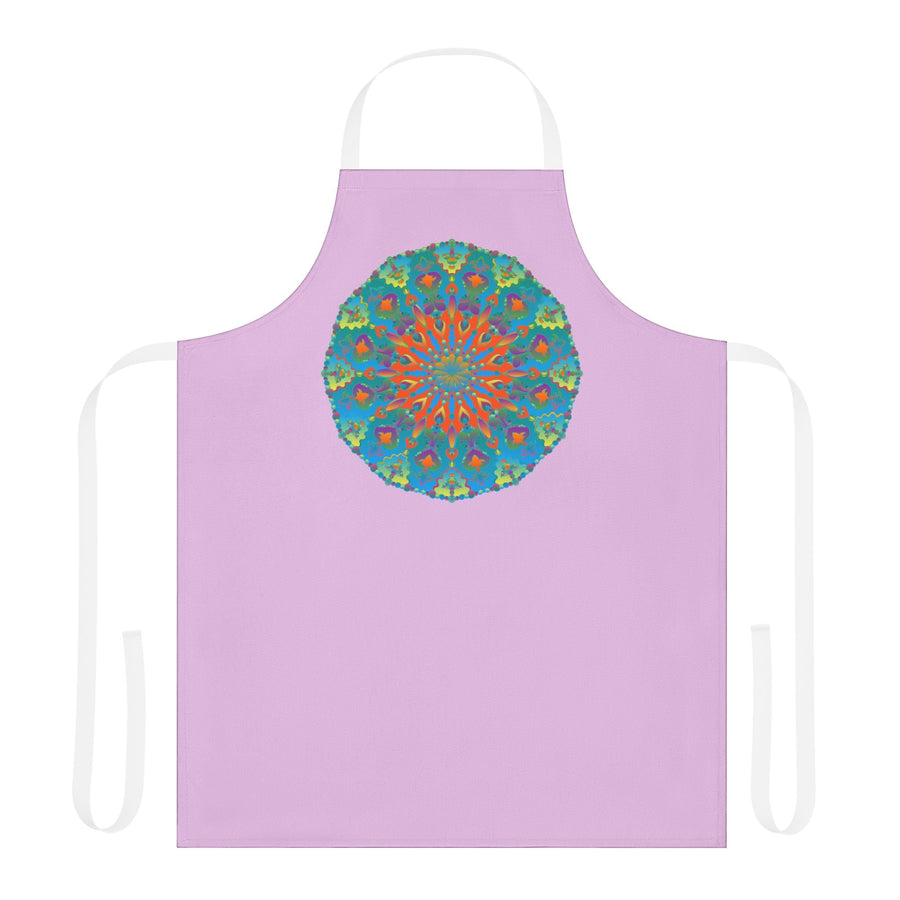 Lilac Mandala Apron - Hand Drawn Art All Over Prints - Blululi