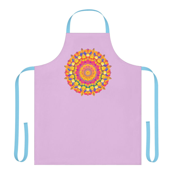 Lilac Mandala Apron - Hand Drawn Art All Over Prints - Blululi