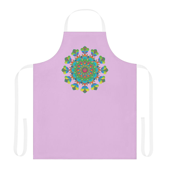 Lilac Mandala Apron - Hand Drawn Art All Over Prints - Blululi