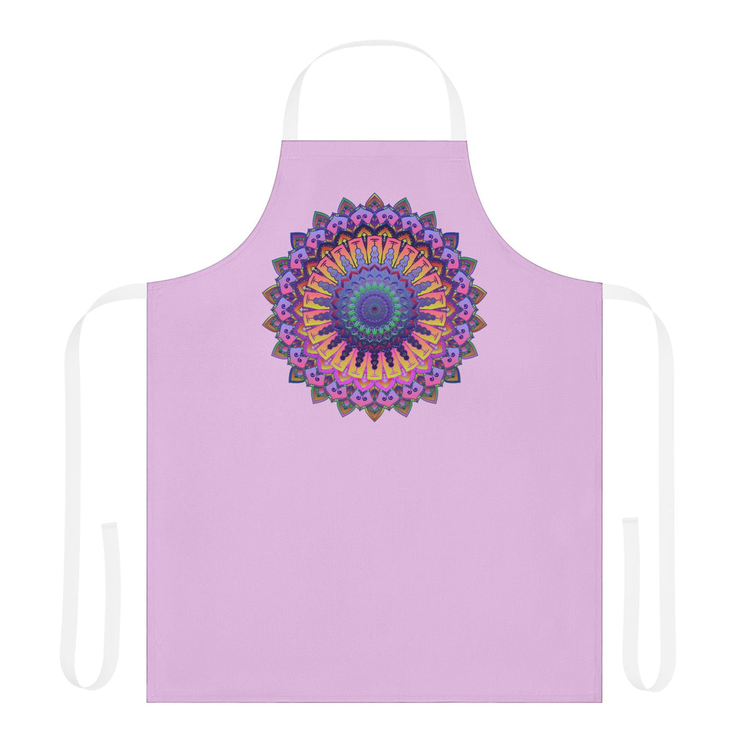 Lilac Mandala Apron - Hand - Drawn Art All Over Prints - Blululi