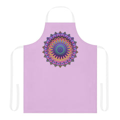 Lilac Mandala Apron - Hand - Drawn Art All Over Prints - Blululi