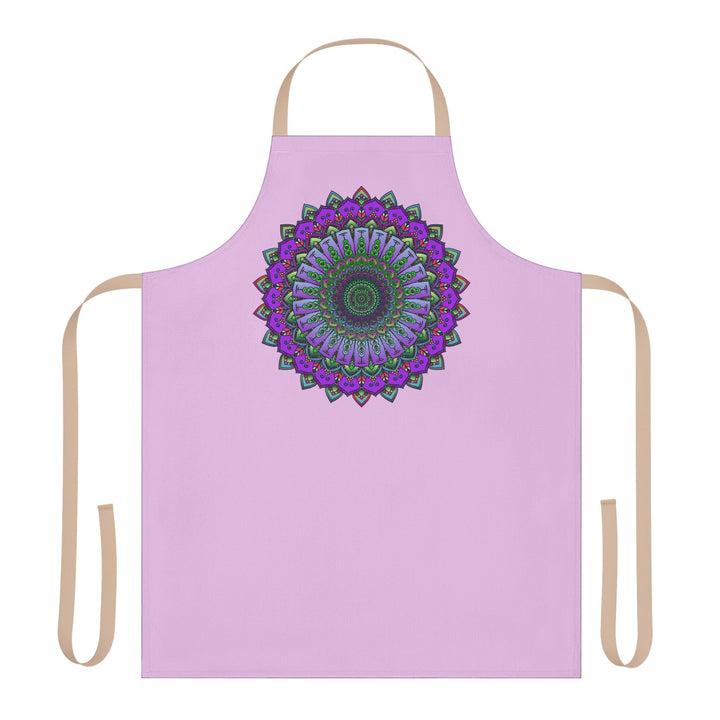 Lilac Mandala Apron - Hand Drawn Art All Over Prints - Blululi