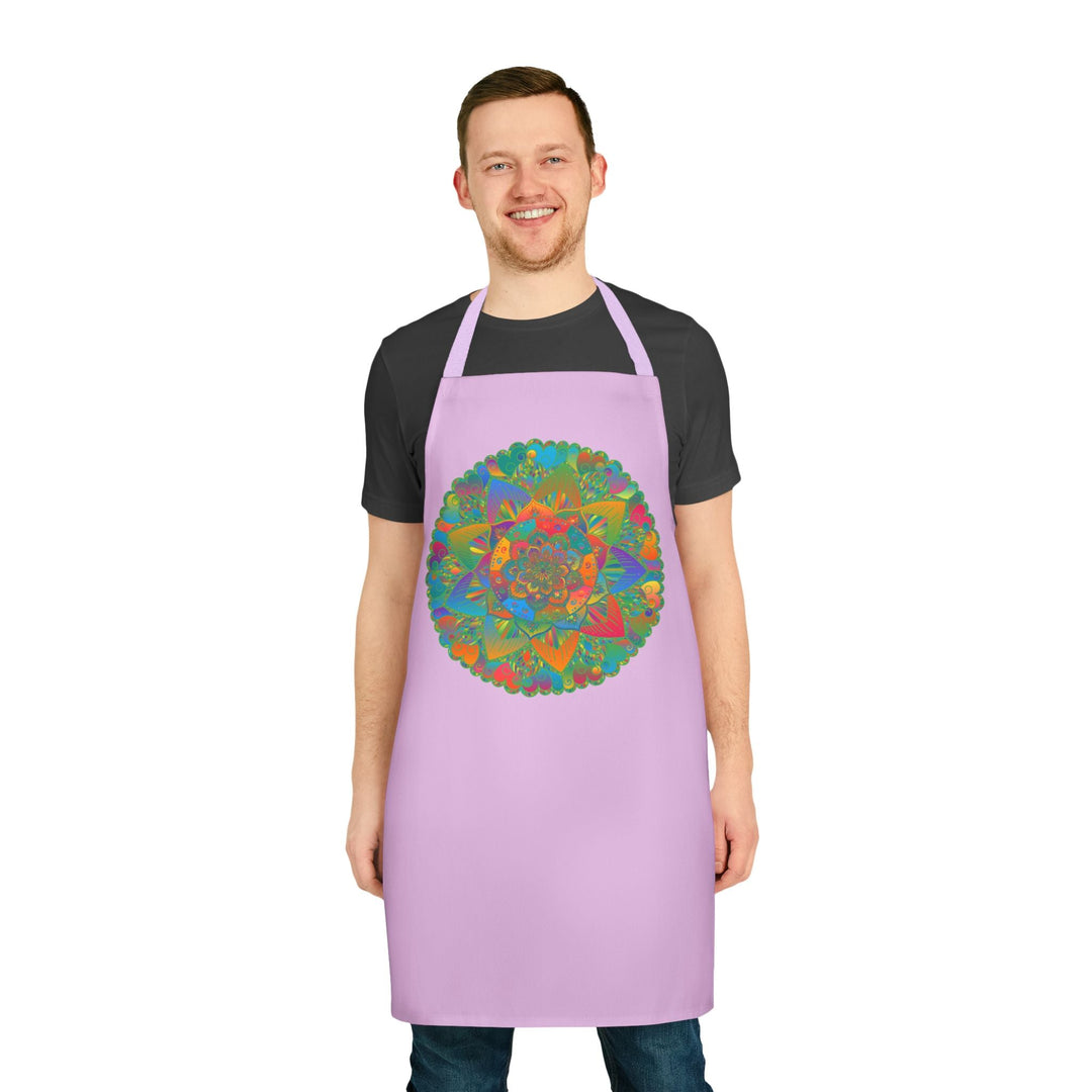 Lilac Mandala Apron - Hand Drawn Art All Over Prints - Blululi