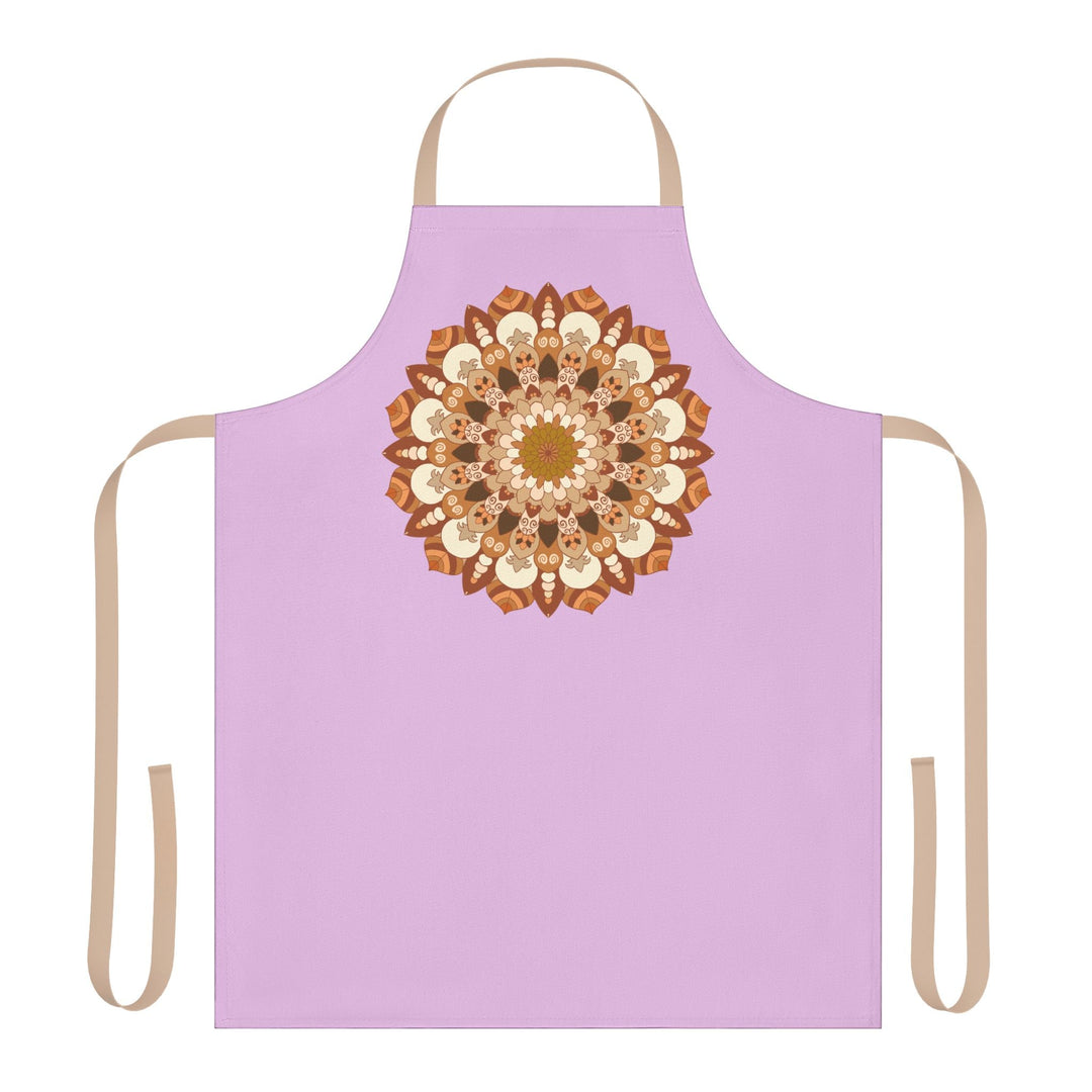 Lilac Mandala Apron - Hand - Drawn Art All Over Prints - Blululi